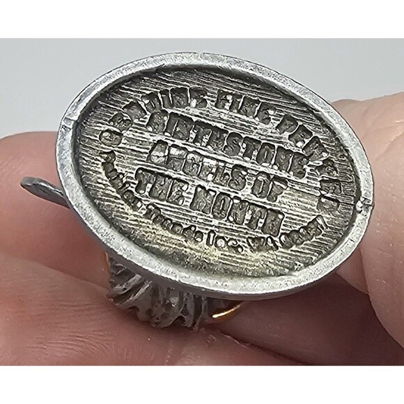 Vtg Genuine Fine Pewter Angel Of The Month Birthstone March Mini Trinket 1.5" - Picture 6 of 9